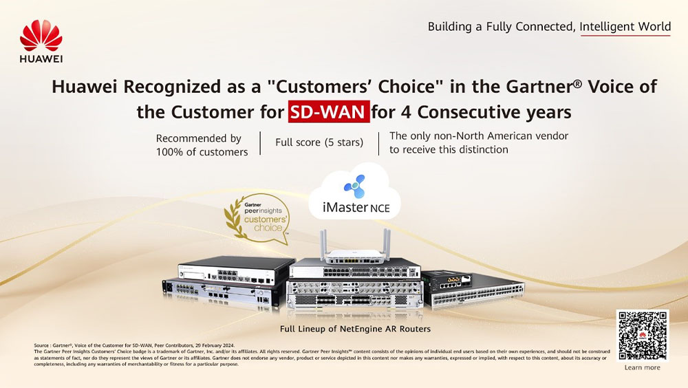 Huawei recognized a 2024 Gartner® Peer Insights™ Customers' Choice distinction